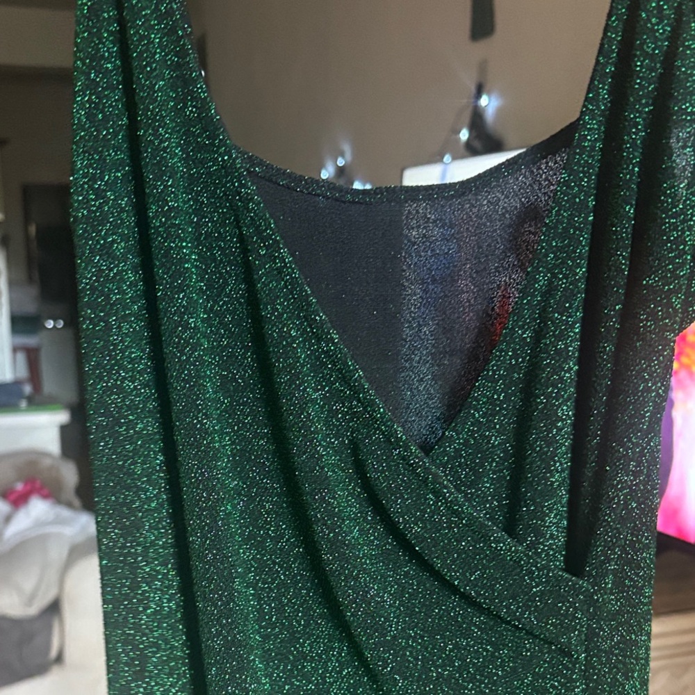 Green Glittery Cocktail Dress